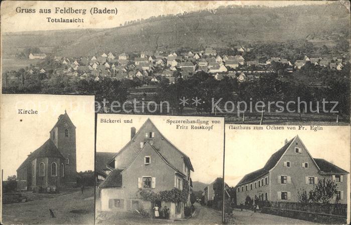 Feldberg Schwarzwald Kirche Baeckerei Spezereihandlung Rosskopf Gasthaus zum Och