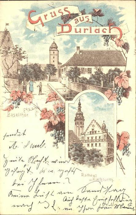 Durlach Rathaus Kirchturm Baseltor
