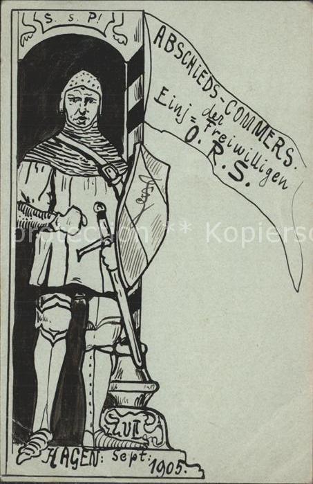 Hagen Westfalen Abschieds- Commers Studentika Handgemnalt