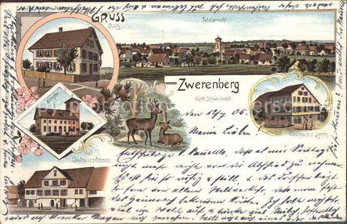 Zwerenberg Calw Totalansicht Kirche Gasthaus zum Ochsen