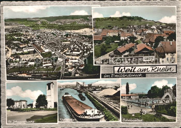 Weil Rhein Rheinhafen Sankt Johanneskirche Schwimmbad