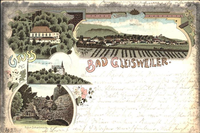 Gleisweiler Totalansicht Ruine Scharfeneck Sankt Anna Kapelle