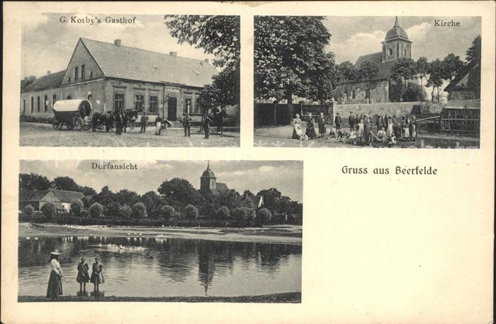 Beerfelde Kirche Korby´s Gasthof Dorfansicht