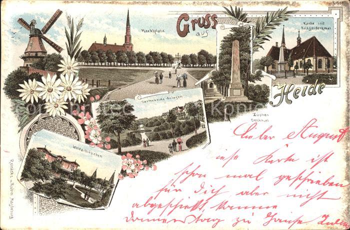 Heide Holstein Marktplatz Kirche Kriegerdenkmal