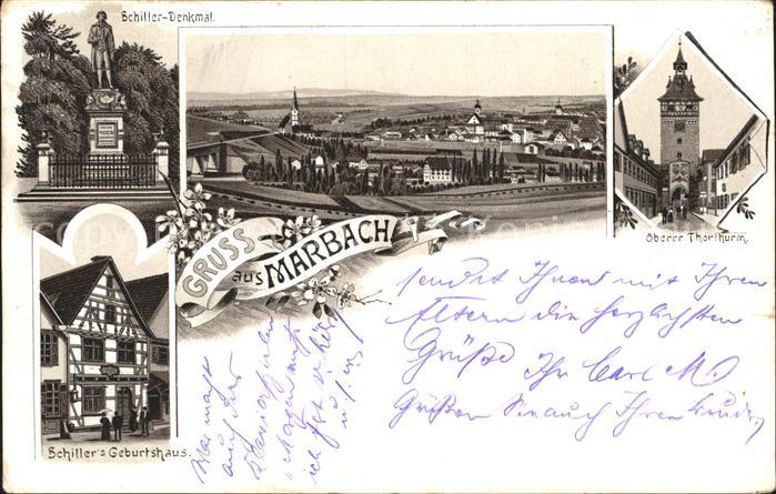 Marbach Neckar Schiller- Denkmal Oberer Torturm Schiller´s Geburtshaus