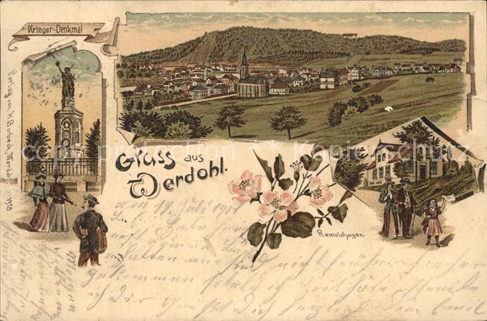 Werdohl Kriegerdenkmal Stadtansicht