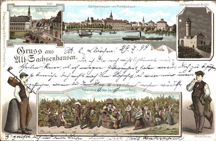 Sachsenhausen Frankfurt Weinlese Brueckenmuehle Sachsenhauser- Warte