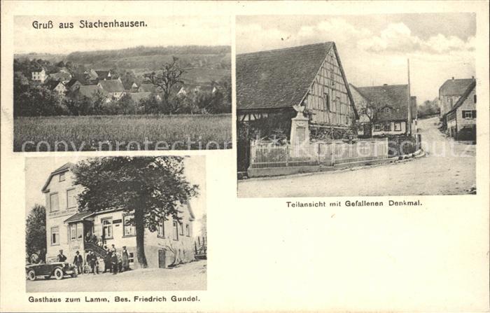 Stachenhausen Gasthaus zum Lamm Gefallenen Denkmal