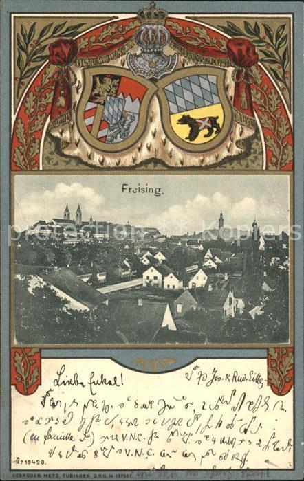 Freising Oberbayern Stadtansicht Wappen