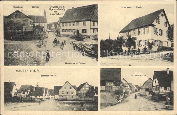 Fichtenberg Wuerttemberg Hausen mit Kirche Gasthaus Roessle