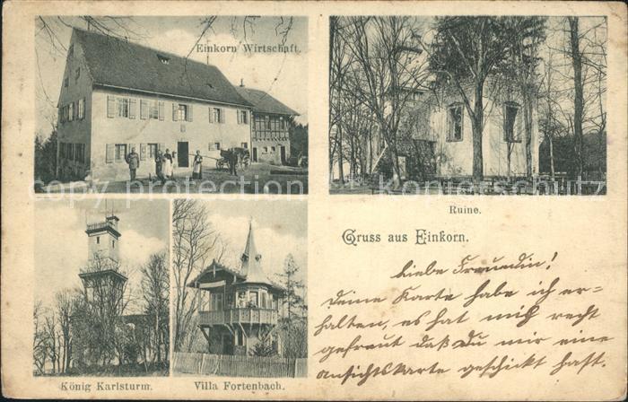 Einkorn Michelbach Bilz Gasthaus Ruine Koenig Karlsturm Fortenbach