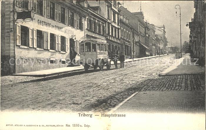 Triberg Schwarzwald Hauptstrasse mit Postauto
