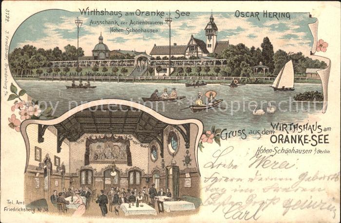 Hohenschoenhausen Wirtshaus am Oranke See