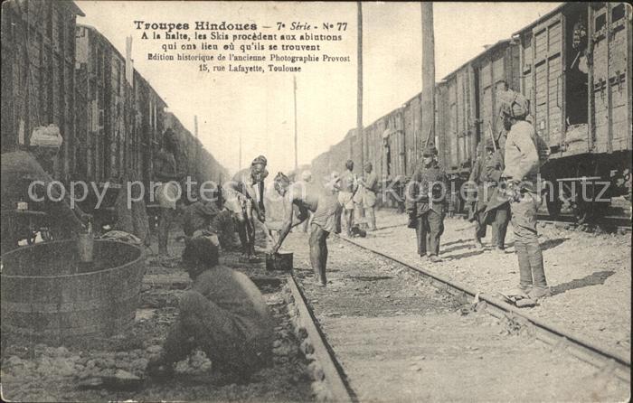 Frankreich WK1 eisenbahn Troupes Hindoues