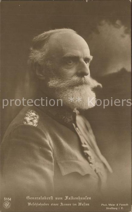 Militaria Generaele Stab Deutschland Generaloberst von Falkenhausen WK 1