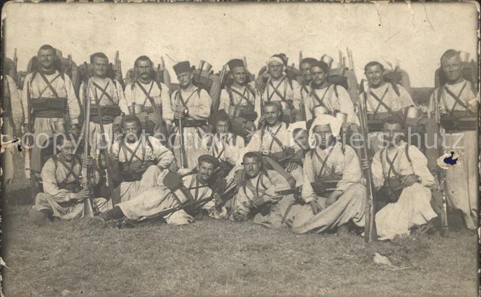 Militaria Afrika zouave gruppenfoto gewehr