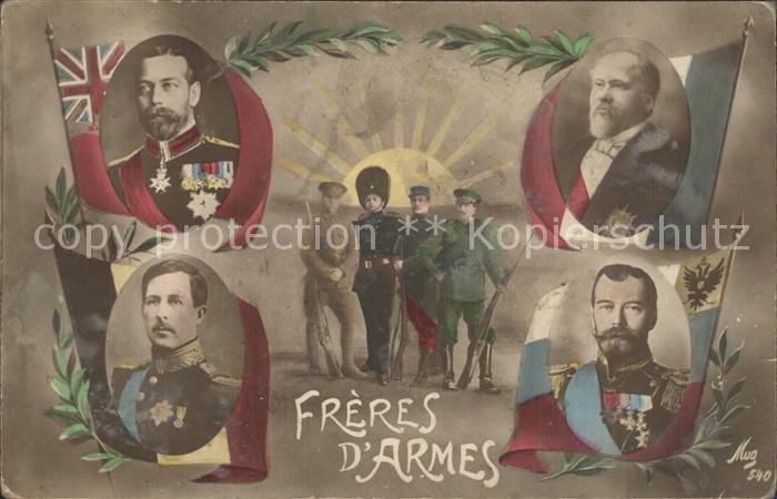 Militaria Generaele Stab Frankreich freres d armes  gruppenfoto WK 1