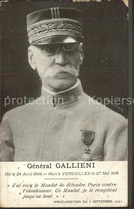 Militaria Generaele Stab Frankreich general Gallieni