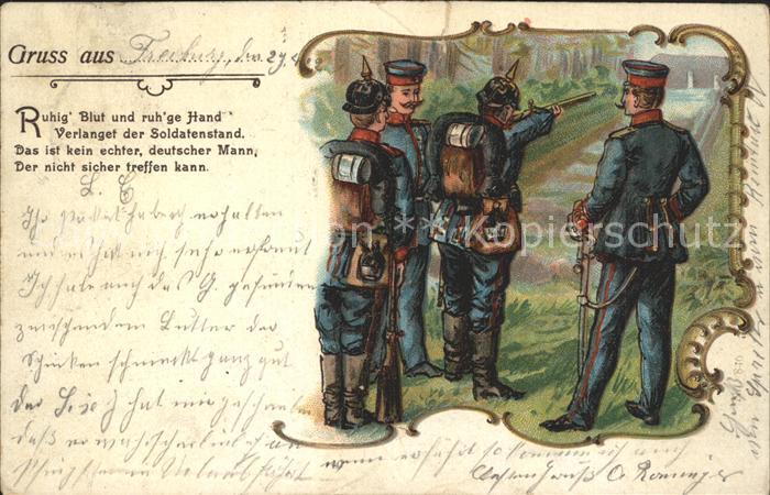 Militaria WK1 Schiessuebung Serie:  Gruss aus  Litho