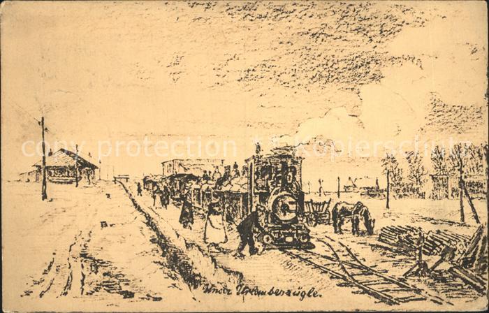 Militaria Eisenbahn WK 1 Urlauberzuegle
