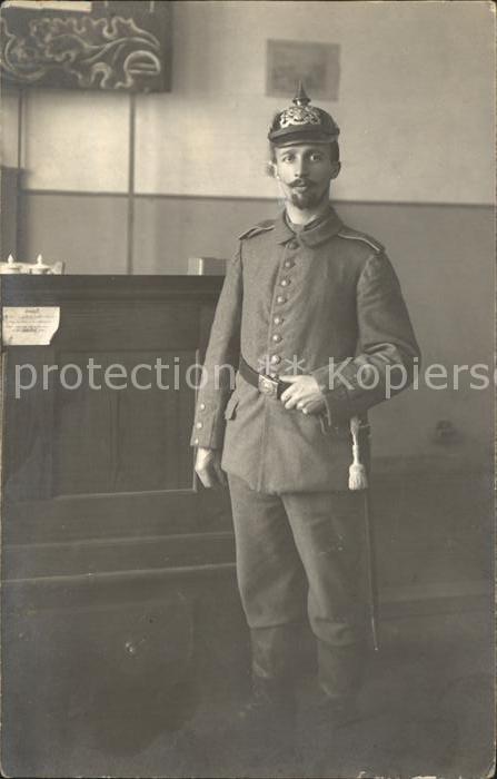 Muenchen Infanterie Regiment Weltkrieg 1 Pickelhaube Portrait