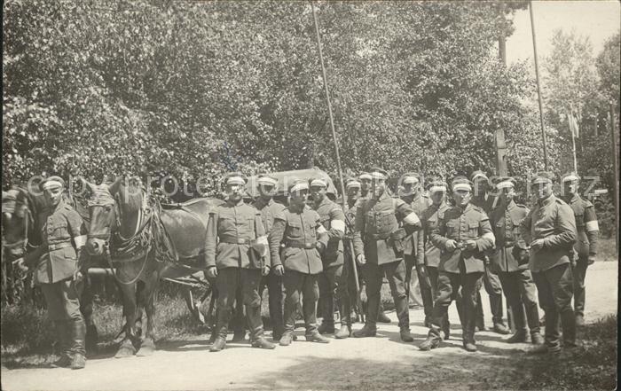 Militaria WK1 Reichswehr Gruppenfoto Pferdegespann