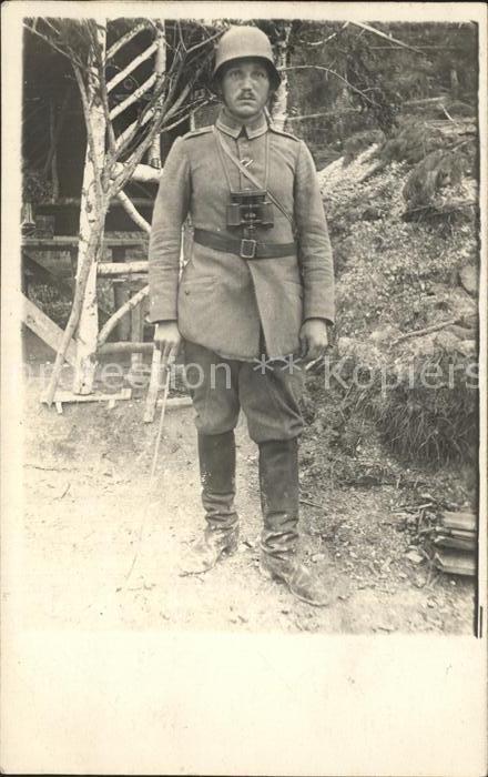 Militaria WK1 soldat  feldstecher stahlhelm