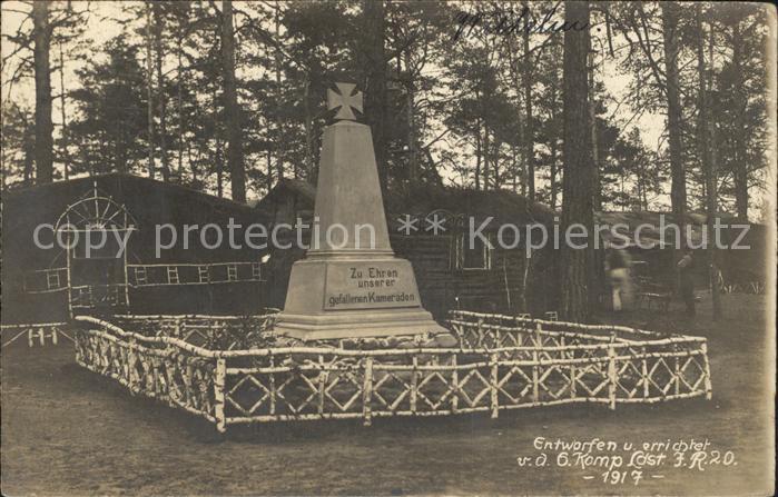 Militaria Tod Kriegerdenkmal zu ehren unserer gefallenen Kameraden Weltkrieg 1