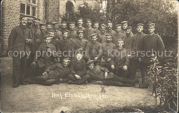 Militaria WK1 Hoch Elsas-Lothringen Gruppenfopto