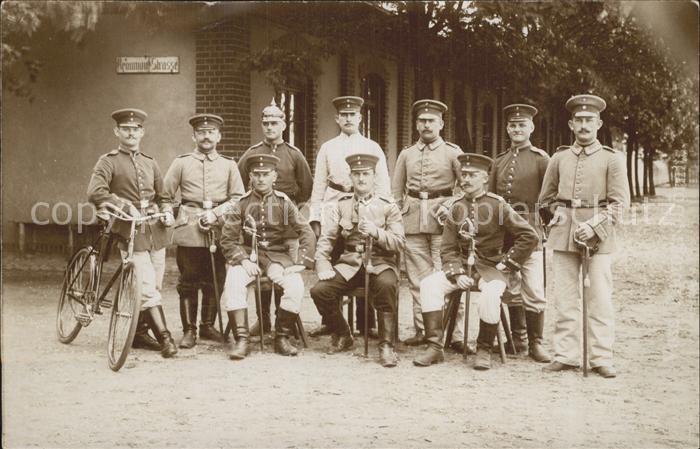 Militaria WK1 Gruppenfoto mit Fahrrad