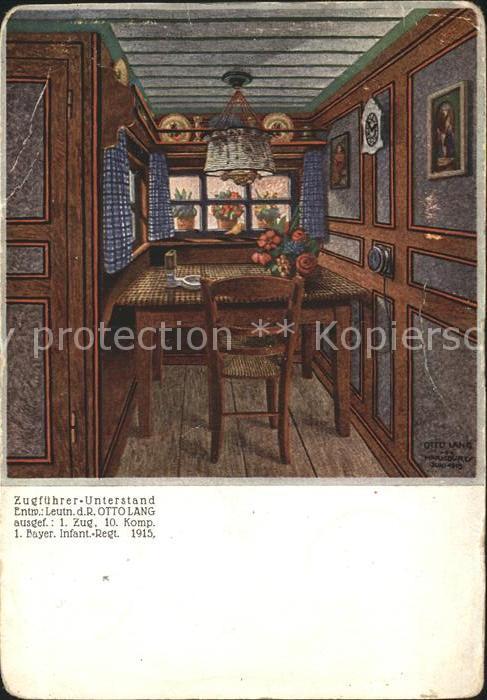 Regiment Bayern 001 Infanterie Zug-Fuehrer Unterstand Leutn.d.R.Ottolang