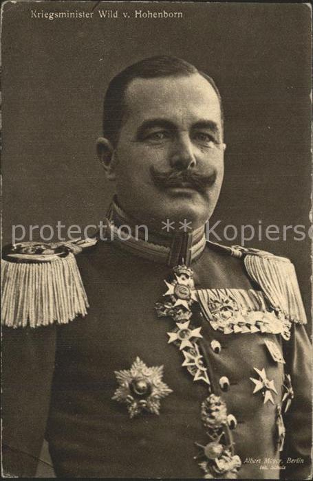 Militaria Generaele Stab Deutschland Kriegsminister Wild v. Hohenborn Wohlfarts-
