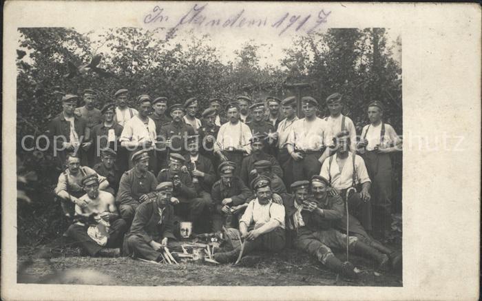 Militaria WK1 Gruppenfoto in Flandern