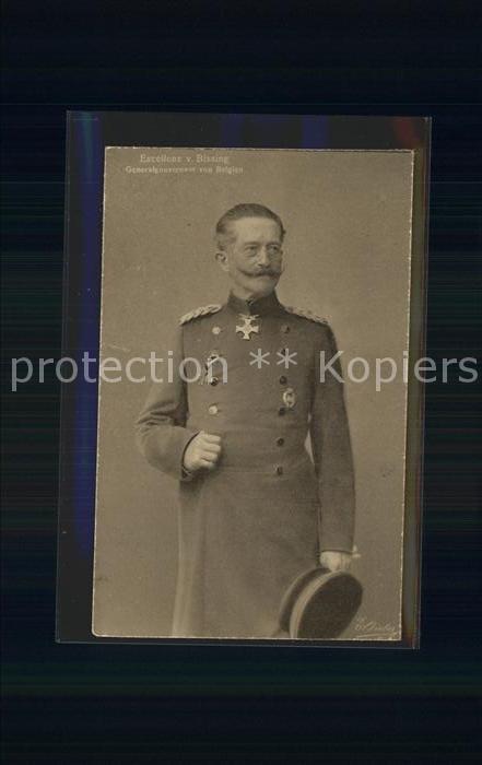 Adel Belgien Excellenz v. Bissing Generalgouverneur Wohlfahrts-Karte