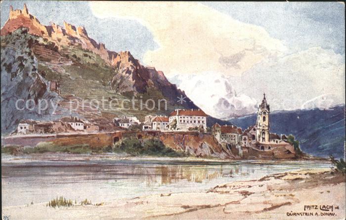 Duernstein Wachau Teilansicht Kirche Schloss Künstlerkart