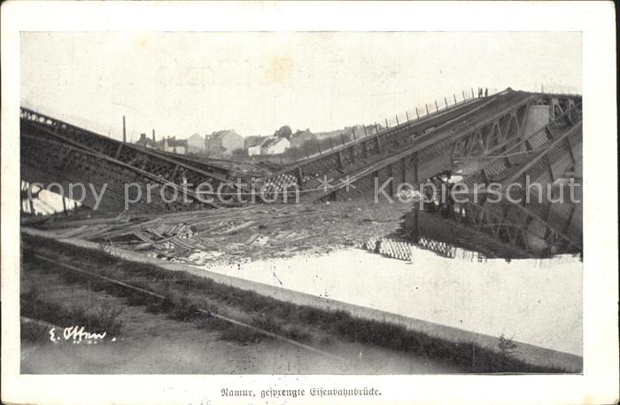 Namur Wallonie Gesprengte Eisenbahnbruecke