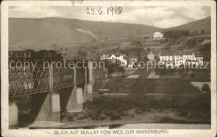 Bullay Mosel Blick auf Bullay Eisenbahn Bruecke