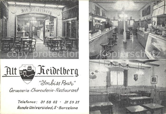 Barcelona Cataluna Alt Heidelberg Imbiss Bar Gastraeume