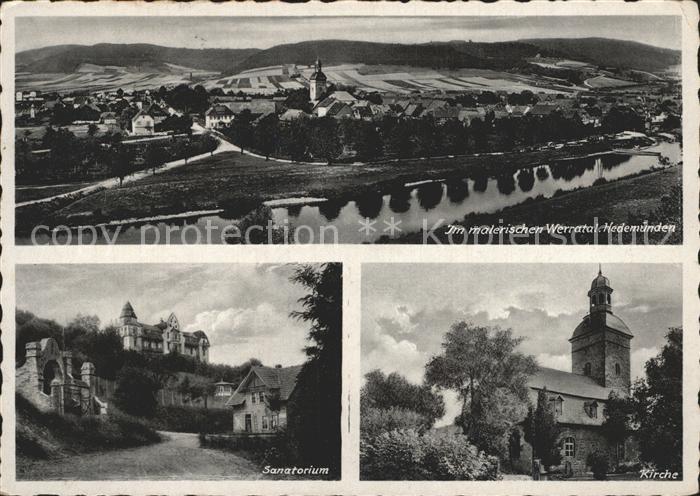 Hedemuenden Werratal Panorama Sanatorium Kirche