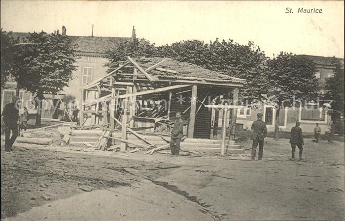 Saint Maurice sur Loire Zerstörtes Haus in WK1