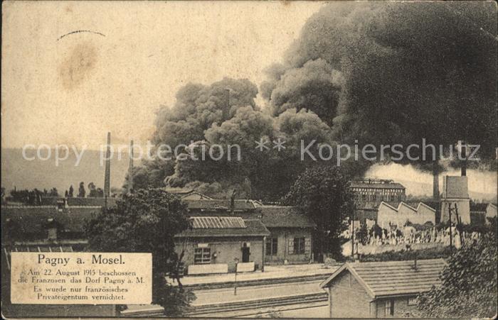 Pagny-sur-Moselle WK1 Beschiessung des Dorfes durch franz