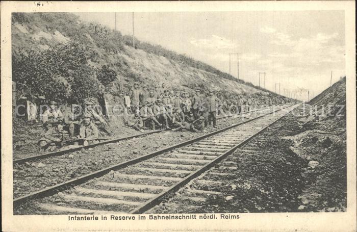 Reims Champagne Ardenne Infanterie in Reserve Bahneinschnitt
