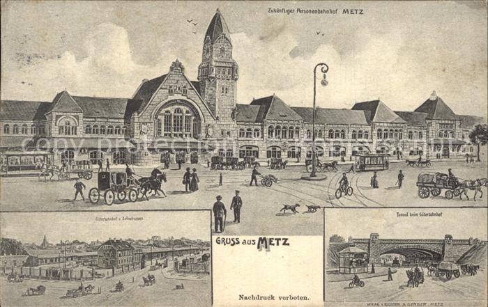 Metz  57 Moselle Personenbahnhof Güterbahnhof Zollschupp
