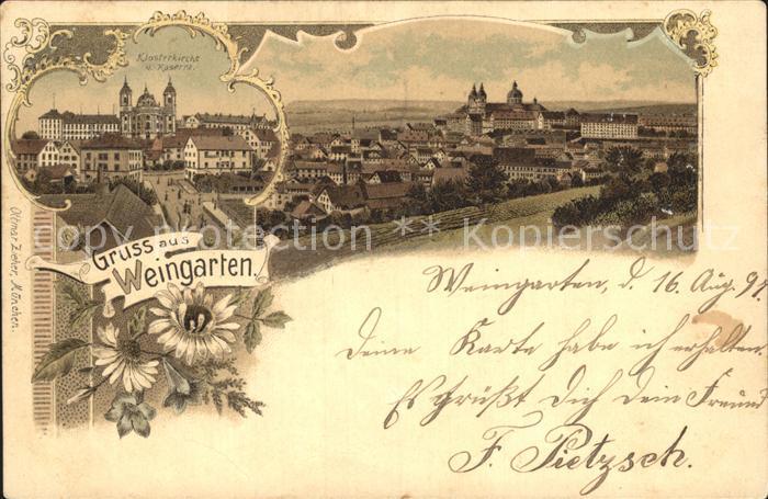 Weingarten Wuerttemberg Klosterkirche und Kaserne Panorama