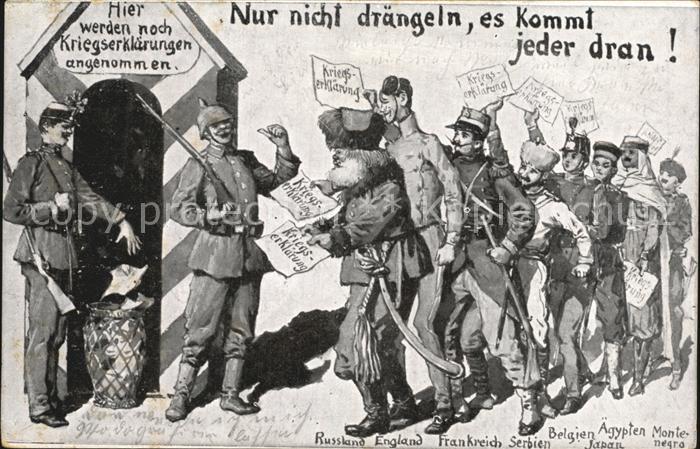 Politik Satire Militaria WK1 Russland England Frankreich Serbien Belgien Japan a