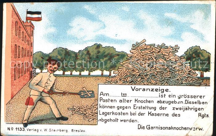 Militaria Humor Voranzeige Alte Knochen abzugeben