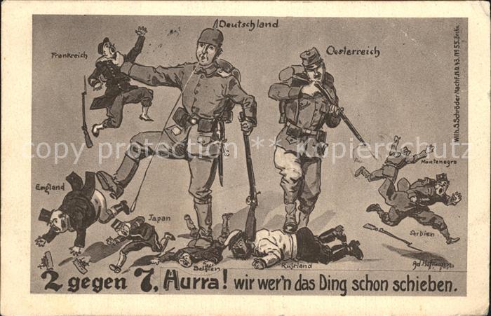 Politik Satire 2 gegen 7 Hurra! Russland, Belgien, Japan,england, Frankreich, De