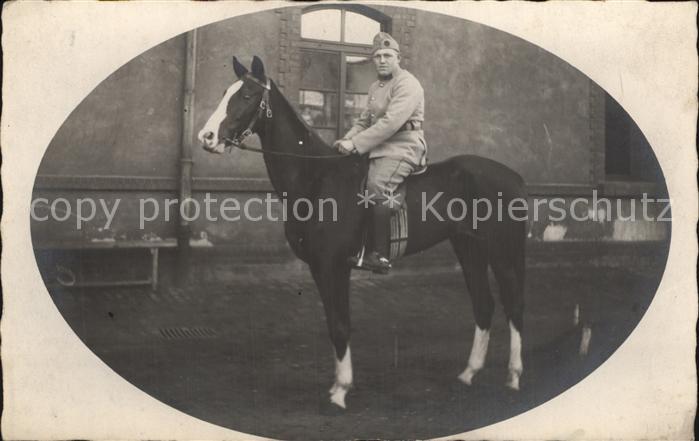 Militaria Kavallerie WK1 Soldat auf Pferd