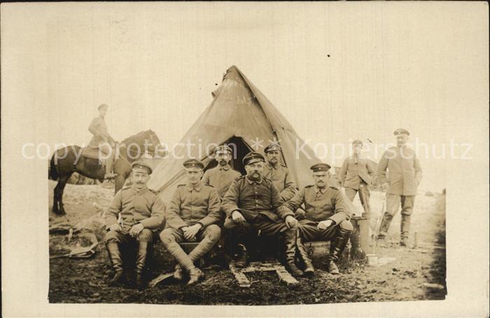 Militaria Kavallerie Im Feld Zelt WK1