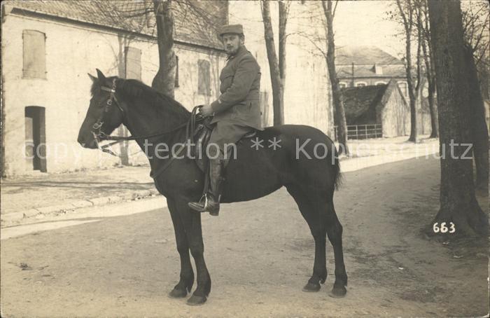 Militaria Kavallerie Soldat auf dem Pferd WK1